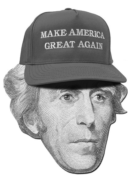 Andrew Jackson with Trump hat