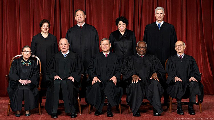 The Supreme Court prior to Justice Kennedy's retirement.